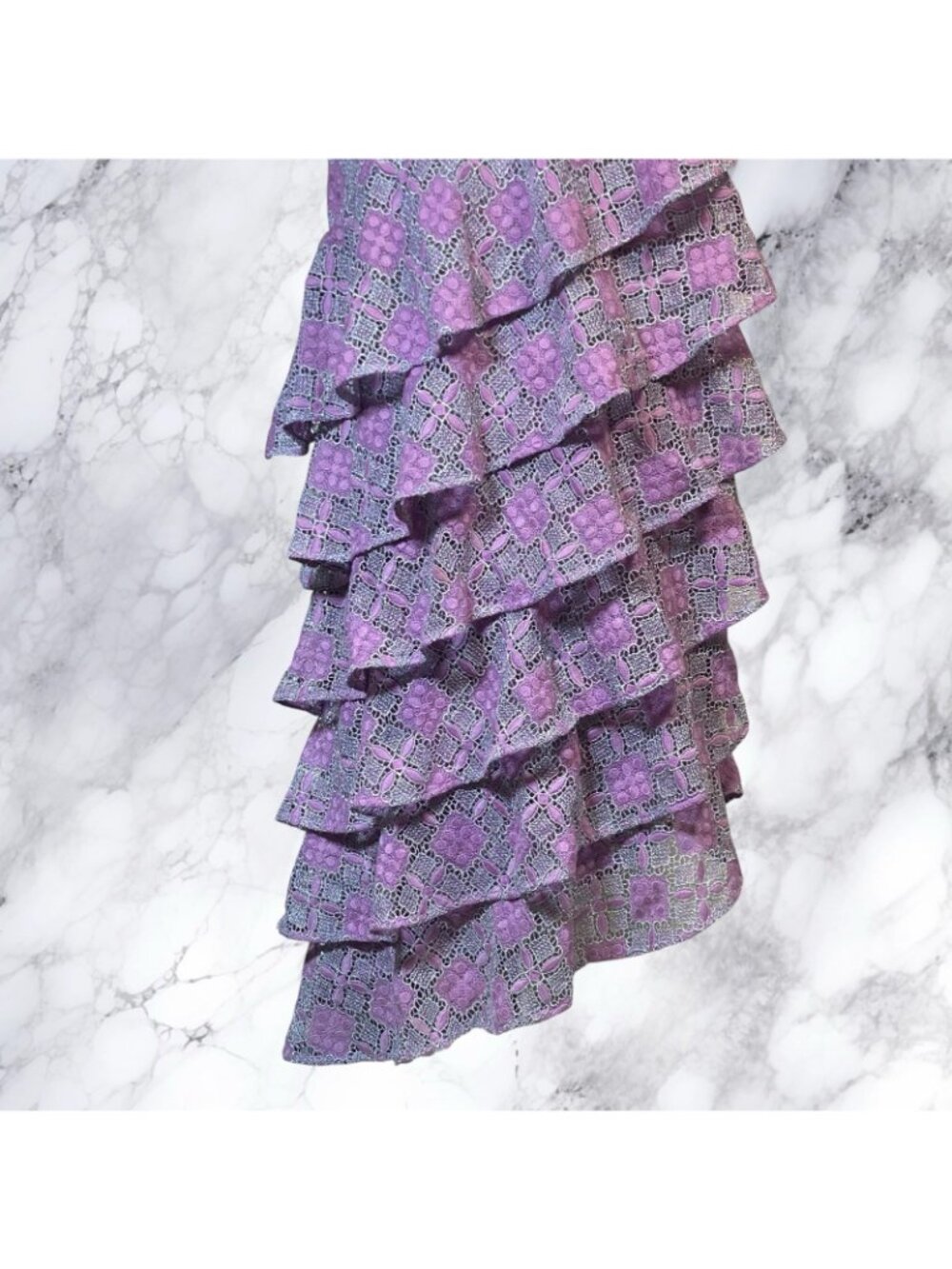 MAJORELLE Oracle Gown in Purple & Silver - Picture 11 of 11